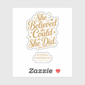 Personalisierter Abschluss Inspiration-Gold-Script Aufkleber (Blatt)