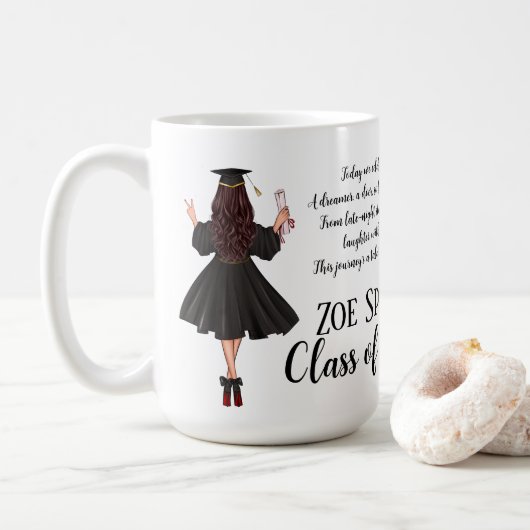 Personalisierter Abschluss-Kaffeebecher Kaffeetasse (Mit Donut)