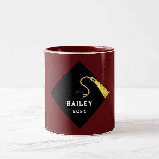 Personalisierter Abschluss Keepake-Geschenk Zweifarbige Tasse (Mittel)
