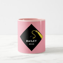 Personalisierter Abschluss Keepake-Geschenk Zweifarbige Tasse