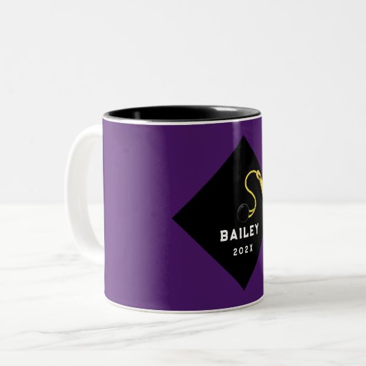Personalisierter Abschluss Keepake-Geschenk Zweifarbige Tasse (Vorderseite Links)