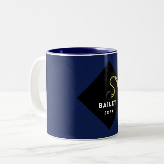 Personalisierter Abschluss Keepake-Geschenk Zweifarbige Tasse (Vorderseite Links)