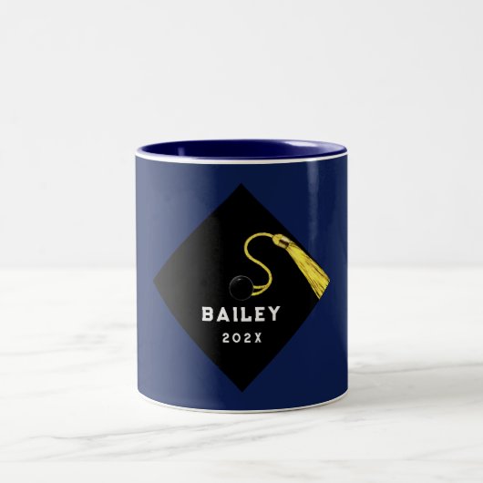 Personalisierter Abschluss Keepake-Geschenk Zweifarbige Tasse (Mittel)