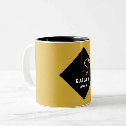 Personalisierter Abschluss Keepake-Geschenk Zweifarbige Tasse (Vorderseite Links)