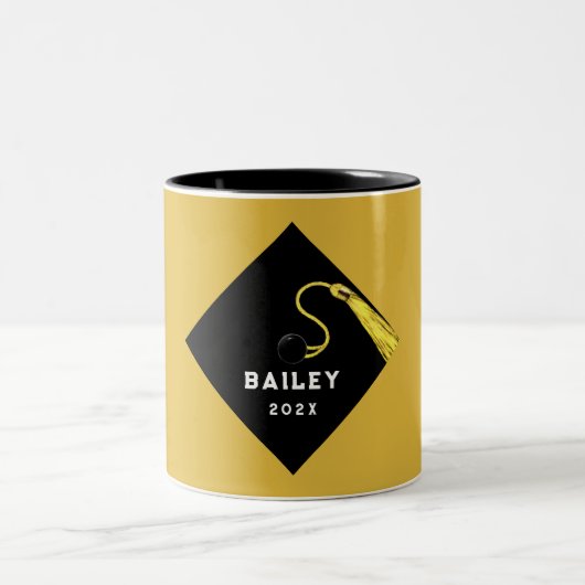 Personalisierter Abschluss Keepake-Geschenk Zweifarbige Tasse (Mittel)