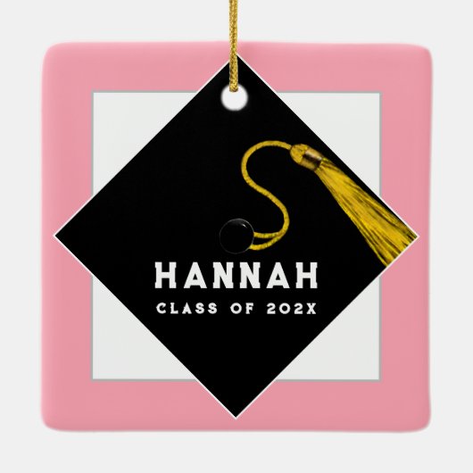 Personalisierter Abschluss Keepake Keramikornament (Rückseite)