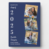 Personalisierter Abschluss Keepake Navy Blue 3 Fot Fotoplatte (Vorderseite)