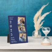 Personalisierter Abschluss Keepake Navy Blue 3 Fot Fotoplatte (Seite)