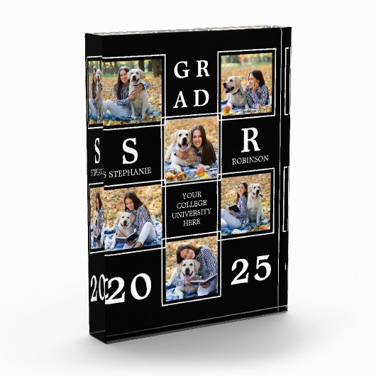 Personalisierter Abschluss Keepake Unique Collage Fotoblock (Links)