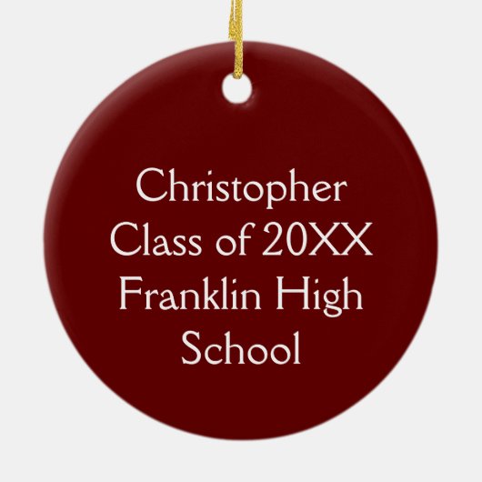 Personalisierter Abschluss Keramik Ornament (Hinten)