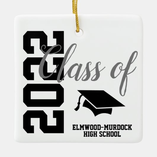 Personalisierter Abschluss Keramikornament (Vorderseite)