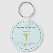 Personalisierter Abschluss Krankenpflege Schule Ja Schlüsselanhänger (Rückseite)