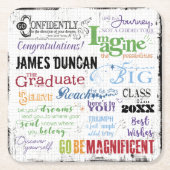 Personalisierter Abschluss Kunst Rechteckiger Pappuntersetzer (Vorderseite)