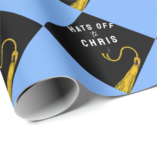 Personalisierter Abschluss Light Blue-Geschenk Geschenkpapier (Rolleneckpunkt)