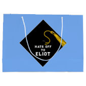 Personalisierter Abschluss Light Blue Grosse Gesch Große Geschenktüte (Rückseite)