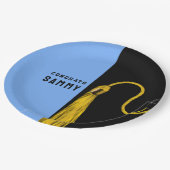 Personalisierter Abschluss Light Blue Paper Teller (Schrägansicht)