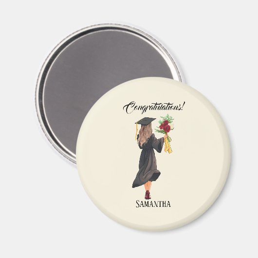 Personalisierter Abschluss Magnet (Vorderseite/Rückseite)