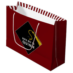 Personalisierter Abschluss Maroon Große Geschenktüte