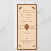 Personalisierter Abschluss Minimalistisch braun un Einladung (Vorderseite)