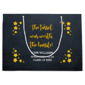 Personalisierter Abschluss mit Gold Star Große Geschenktüte (Vorderseite)