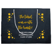Personalisierter Abschluss mit Gold Star Große Geschenktüte (Rückseite)