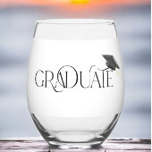 Personalisierter Abschluss mit Grad Cap-Klasse Weinglas Ohne Stiel