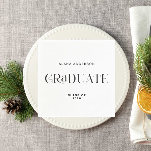 Personalisierter Abschluss Modern Minimalistisch E Serviette