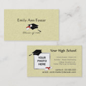 Personalisierter Abschluss-Namenskarten - Sand TAN Telefonnummerkarte (Vorne/Hinten)