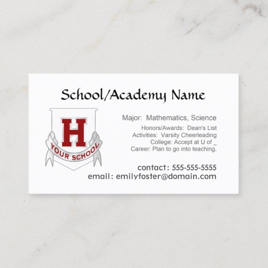 Personalisierter Abschluss-Namenskarten Telefonnummerkarte (Rückseite)