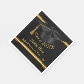 Personalisierter Abschluss Napkins aus Schwarz und Serviette (Ecke)