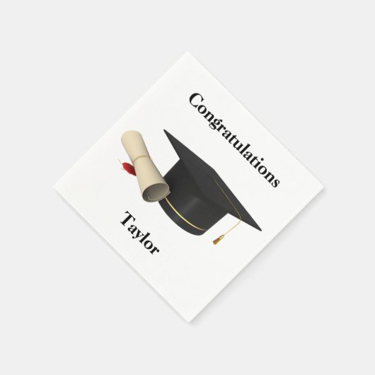 Personalisierter Abschluss Napkins - Graduiertenka Serviette (Ecke)