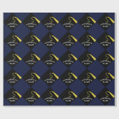 Personalisierter Abschluss Navy Blue Geschenkpapier (Flach)