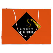 Personalisierter Abschluss Orange große Geschenkta Geschenktüte (Rückseite)