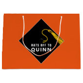 Personalisierter Abschluss Orange große Geschenkta Große Geschenktüte (Vorderseite)