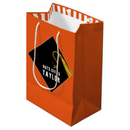 Personalisierter Abschluss Orange Medium Geschenkt Mittlere Geschenktüte