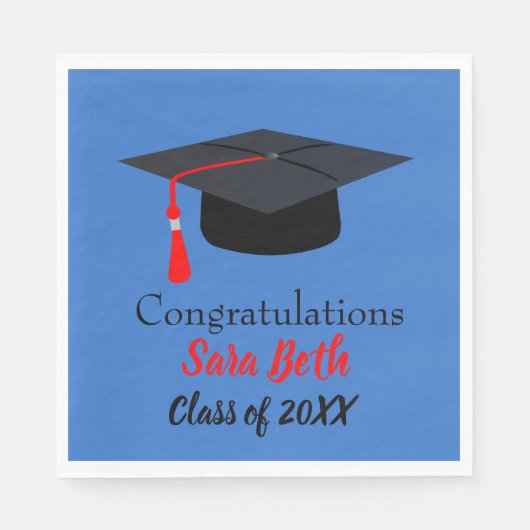 Personalisierter Abschluss Paper Party Napkins Serviette (Vorderseite)