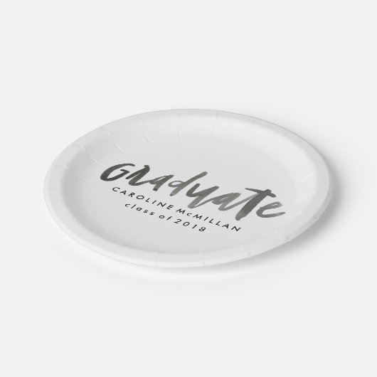 Personalisierter Abschluss Pappteller (Schrägansicht)