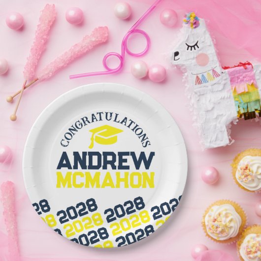 Personalisierter Abschluss Pappteller (Party)