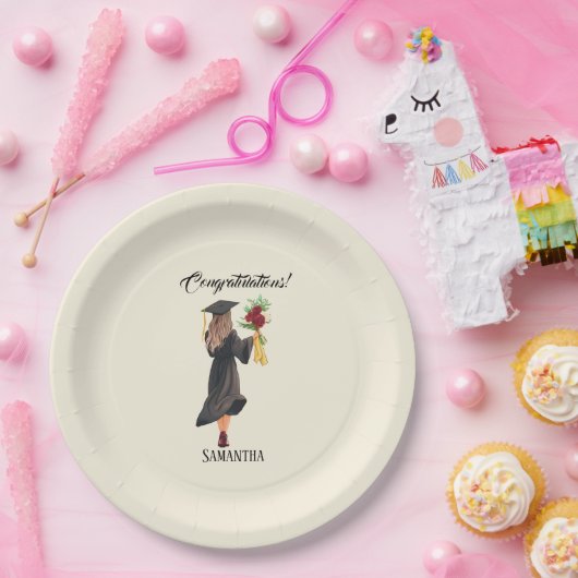 Personalisierter Abschluss Pappteller (Party)