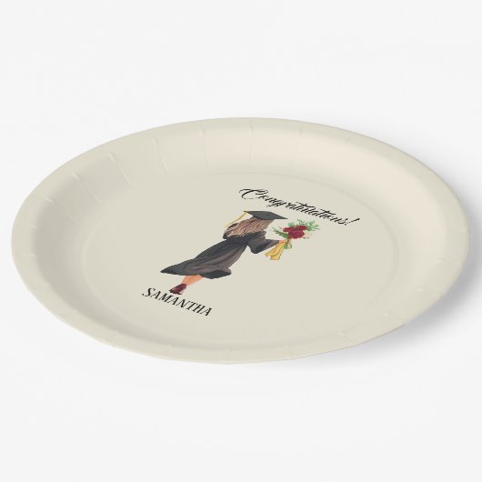 Personalisierter Abschluss Pappteller (Schrägansicht)