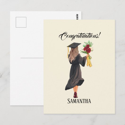 Personalisierter Abschluss Postkarte (Vorne/Hinten)