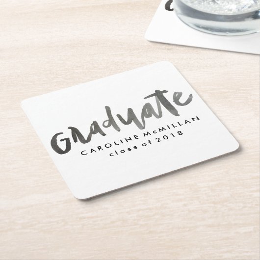 Personalisierter Abschluss Rechteckiger Pappuntersetzer (angewinkelt)