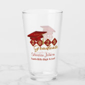 Personalisierter Abschluss Red & Gold 20XX Glas (Rückseite)