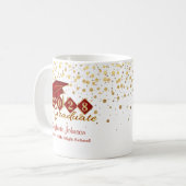 Personalisierter Abschluss Red & Gold 20XX Kaffeetasse (Vorderseite Links)