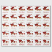 Personalisierter Abschluss Red & Gold Geschenkpapier (Flach)
