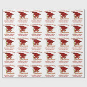 Personalisierter Abschluss Red & Gold Geschenkpapier (Flach)