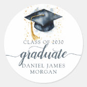 Personalisierter Abschluss Runder Aufkleber (Vorderseite)