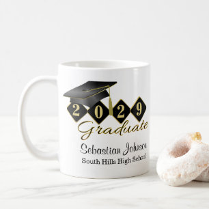 Personalisierter Abschluss Schwarz & Gold 20XX Kaffeetasse