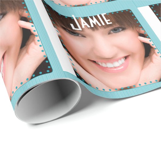 Personalisierter Abschluss Sweet 16 Foto Geschenkp Geschenkpapier (Rolleneckpunkt)