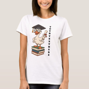 Personalisierter Abschluss verrückter Gans T-Shirt